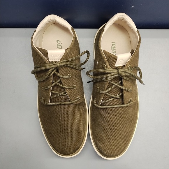 Olukai Papaku Chukka Boots Mens US 8.5 Green White Comfort Rubber Sole‎ Lace Up main image 4